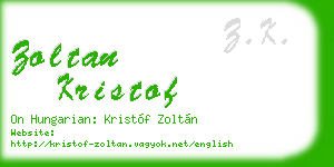 zoltan kristof business card